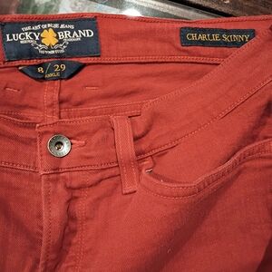 Lucky Brand Rust Colored Charlie Skinny Jeans